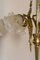 Antique Empire Style Chandelier in Gilded Bronze and Satin Glass Tulip. Italy Early Twentieth Century, 1920s, Image 3