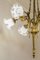 Antique Empire Style Chandelier in Gilded Bronze and Satin Glass Tulip. Italy Early Twentieth Century, 1920s, Image 2