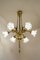 Antique Empire Style Chandelier in Gilded Bronze and Satin Glass Tulip. Italy Early Twentieth Century, 1920s, Image 4