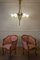 Antique Empire Style Chandelier in Gilded Bronze and Satin Glass Tulip. Italy Early Twentieth Century, 1920s, Image 6