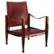 Safari Chair aus Leder Kaare Klint für Rud zugeschrieben. Rasmussen, 1960er 1