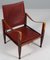 Safari Chair aus Leder Kaare Klint für Rud zugeschrieben. Rasmussen, 1960er 2