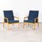 Fauteuils Bleu Sarcelle par Jaroslav Smidek, 1950s, Set de 2 1