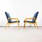 Fauteuils Bleu Sarcelle par Jaroslav Smidek, 1950s, Set de 2 3