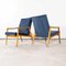 Fauteuils Bleu Sarcelle par Jaroslav Smidek, 1950s, Set de 2 10