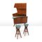 Mobile Bar with Stools, 1950s 1