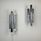 Grandes Appliques Murales en Chrome de Lamperti, Italie, 1970s, Set de 2 1