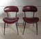 Set of Bean-Shaped Chairs in Burgundy Imitation Leather, 1960s, Image 3