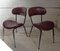 Set of Bean-Shaped Chairs in Burgundy Imitation Leather, 1960s, Image 1