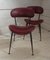 Set of Bean-Shaped Chairs in Burgundy Imitation Leather, 1960s, Image 2