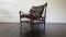 Danish Safari Chair in Leather and Mahogany, 1960s 1