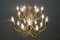 16-Light Golden Chandelier, 1960s 4