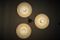 Mid-Century Ufo Ceiling Lamp with Teak and Brass Arms 6