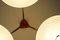 Mid-Century Ufo Deckenlampe mit Gelenken aus Teak & Messing 7
