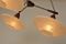 Mid-Century Ufo Ceiling Lamp with Teak and Brass Arms 5