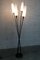 Vintage Stehlampe aus Reed aus Opalglas von René Mathieu, 1950 2