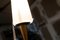 Vintage Stehlampe aus Reed aus Opalglas von René Mathieu, 1950 15