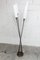 Vintage Stehlampe aus Reed aus Opalglas von René Mathieu, 1950 4
