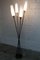 Vintage Stehlampe aus Reed aus Opalglas von René Mathieu, 1950 12