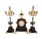 Antique French Clock with 2 Candlesticks, 19th Century, Set of 3 1