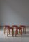 Taburetes L-Leg de linóleo rojo y abedul de Alvar Aalto para Artek, años 60. Juego de 5, Imagen 5