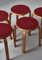 Taburetes L-Leg de linóleo rojo y abedul de Alvar Aalto para Artek, años 60. Juego de 5, Imagen 11