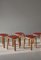 Taburetes L-Leg de linóleo rojo y abedul de Alvar Aalto para Artek, años 60. Juego de 5, Imagen 2