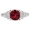 Natural Vivid Red Spinel Diamonds 18 Karat White Gold Ring 1