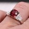 Natural Vivid Red Spinel Diamonds 18 Karat White Gold Ring 13