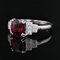 Natural Vivid Red Spinel Diamonds 18 Karat White Gold Ring 7