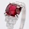 Natural Vivid Red Spinel Diamonds 18 Karat White Gold Ring 9