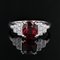 Natural Vivid Red Spinel Diamonds 18 Karat White Gold Ring 5