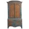 Antique Swedish Rococo Folk Art Painted Cabinet 1