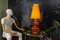 Orange Ceramic Table Lamp by Louis Drimmer, France, 1980s 8