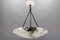 Large Dark Veined White Alabaster Pendant Light, 1920 13
