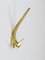 Large Vintage Brass Wall Coat Hook Model #4056 attributed to Carl Auböck, Austria, 1950s, Image 9