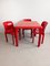 Red Selene & Stadio Dining Set by Vico Magistretti for Artemide, 1960s, Set of 4 1