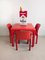 Red Selene & Stadio Dining Set by Vico Magistretti for Artemide, 1960s, Set of 4 2