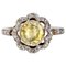 19th Century 18 Karat Yellow Gold Flower Ring with Ceylon Yellow Sapphire and Diamonds, Image 1