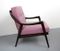 Sessel mit violetten Kissen, 1950er 4
