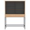 Slate Grey Metal Gabin Cabinet in Natural Oak by Harto 1
