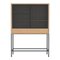 Slate Grey Metal Gabin Cabinet in Natural Oak by Harto 2
