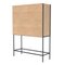 Slate Grey Metal Gabin Cabinet in Natural Oak by Harto 4