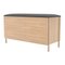 Slate Grey Metal Gabin Bench in Natural Oak by Harto 3