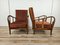 Poltrone vintage in legno e imbottitura, Italia, anni '50, set di 2, Immagine 2