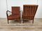 Fauteuils Vintage en Bois et Rembourrage, Italie, 1950s, Set de 2 3