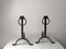 Modern Wrought Iron Andirons, France, 1950s, Set of 2 2