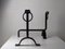 Modern Wrought Iron Andirons, France, 1950s, Set of 2 3
