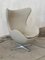 Egg Swivel Lounge Chair in Beige Fabric and Metal by Arne Jacobsen for Fritz Hansen 5