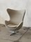 Egg Swivel Lounge Chair in Beige Fabric and Metal by Arne Jacobsen for Fritz Hansen 1
